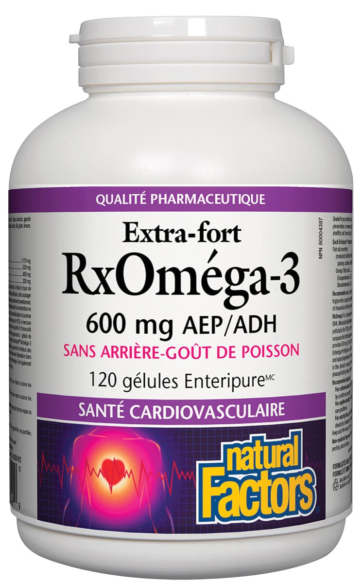 NATURAL FACTORS Suppléments RxOmega-3 (extra-fort 600mg) 120gel