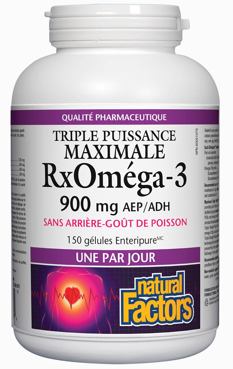 NATURAL FACTORS Suppléments RxOmega-3 triple puissante 150gel