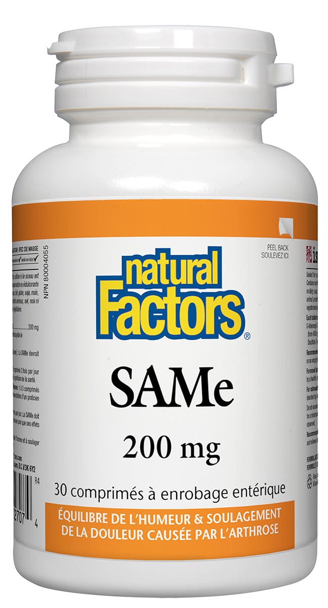NATURAL FACTORS Suppléments SAMe isoactive (200mg) 30comp