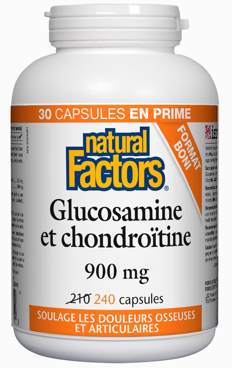 NATURAL FACTORS Suppléments Sulfate glucosamine et chondroitine 240caps