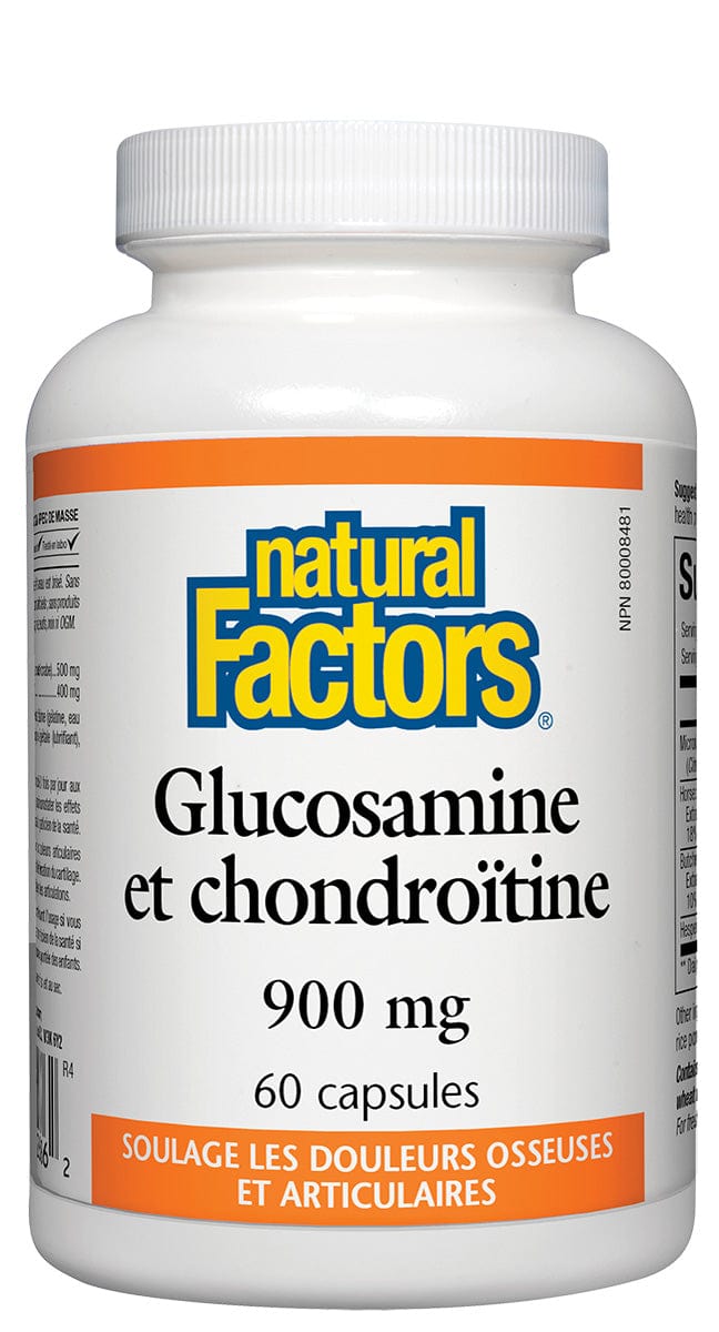 NATURAL FACTORS Suppléments Sulfate glucosamine et chondroitine 60caps