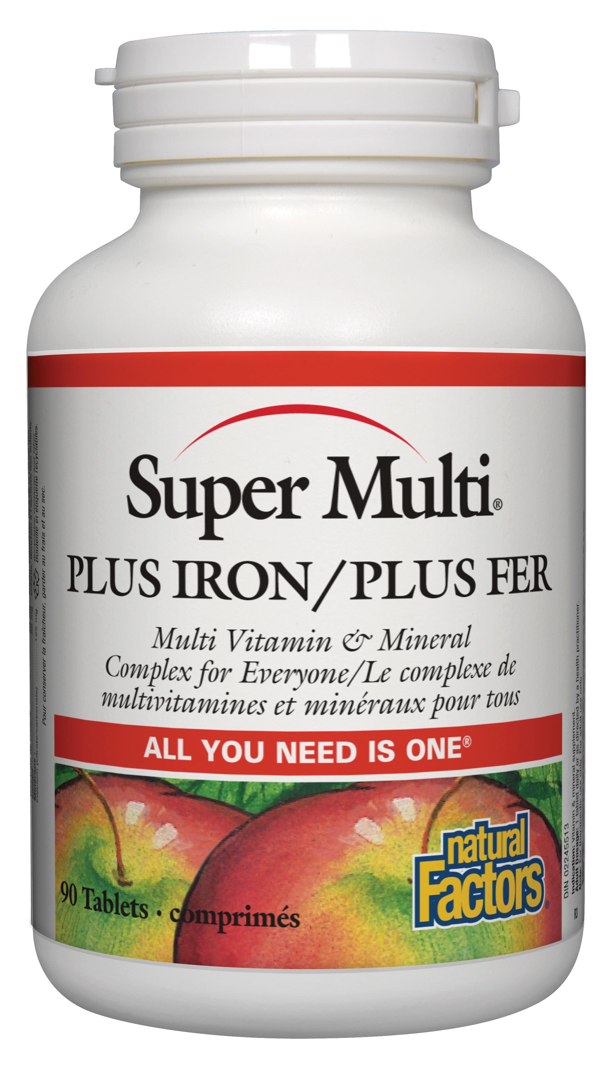 NATURAL FACTORS Suppléments Super multi (+ fer) 90comp