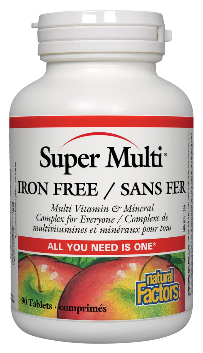 NATURAL FACTORS Suppléments Super multi (s-fer) 90comp
DATE DE PÉREMPTION : 31 OCTOBRE 2026