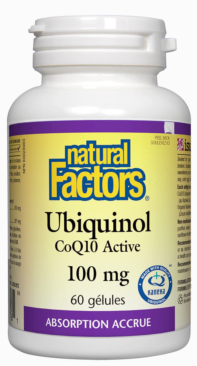 NATURAL FACTORS Suppléments Ubiquinol QH active C0Q10 (100mg) 60gel