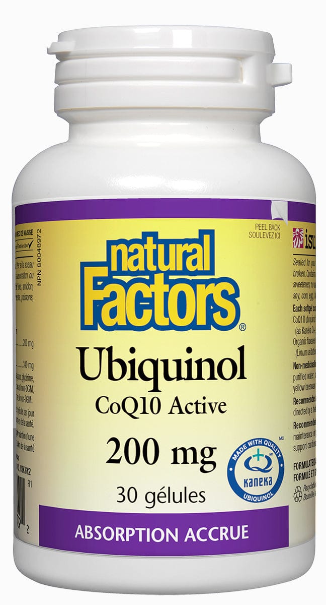 NATURAL FACTORS Suppléments Ubiquinol QH active CoQ10 (200mg) 30gel