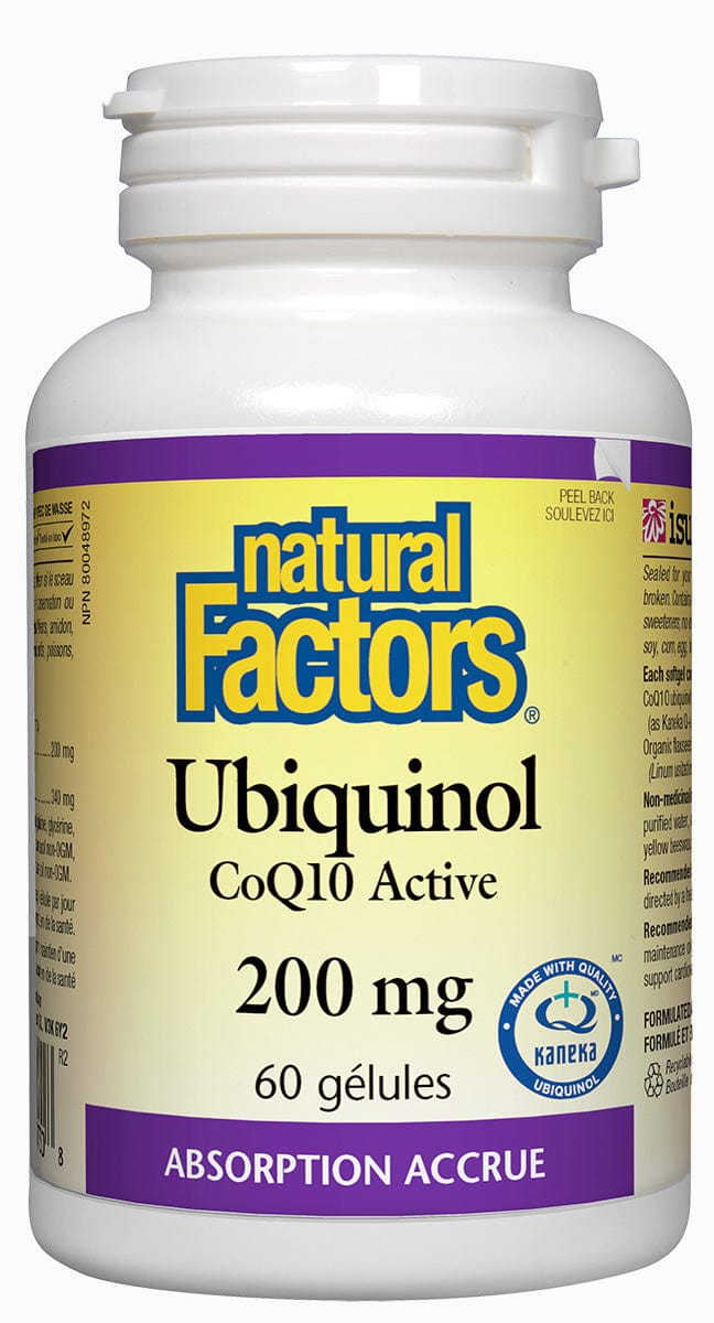 NATURAL FACTORS Suppléments Ubiquinol QH active CoQ10 (200mg) 60gel