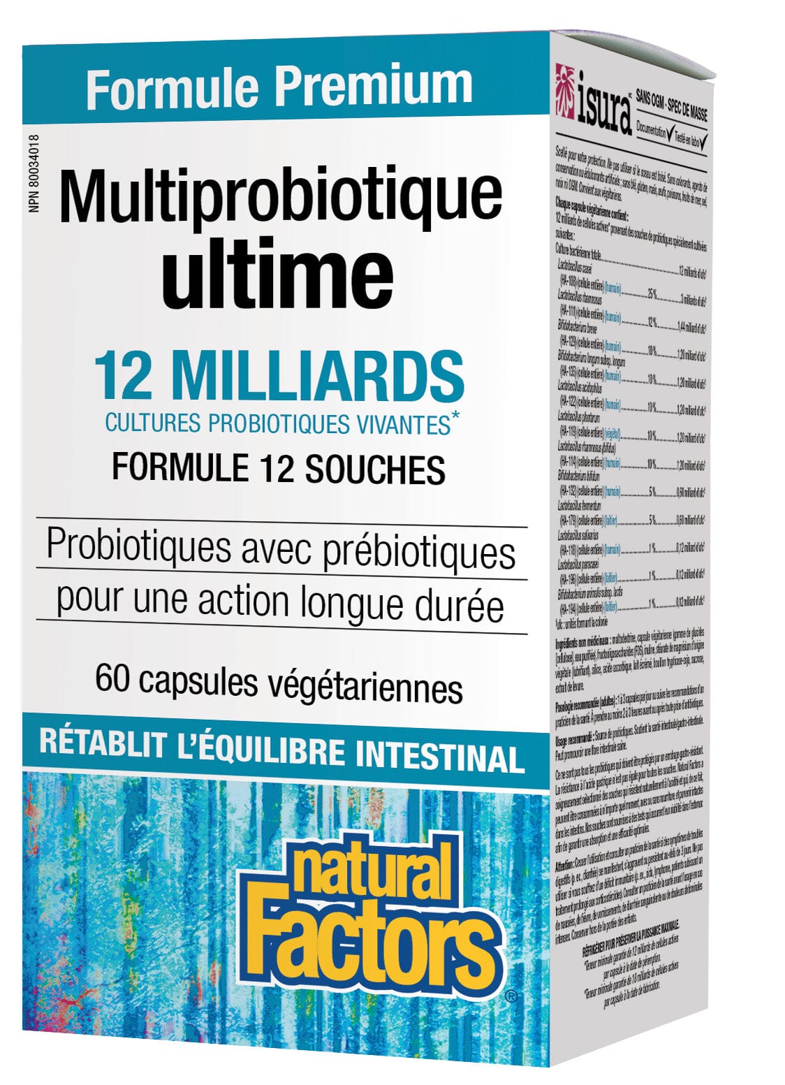 NATURAL FACTORS Suppléments Ultime multi probiotique (12 milliards) 60caps