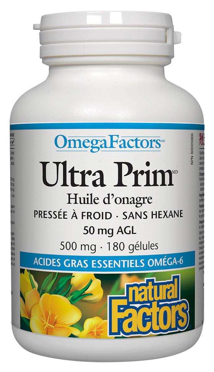 NATURAL FACTORS Suppléments Ultra prim onagre (500mg) 180gel