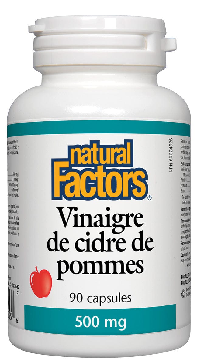 NATURAL FACTORS Suppléments Vinaigre de cidre 500mg 90caps