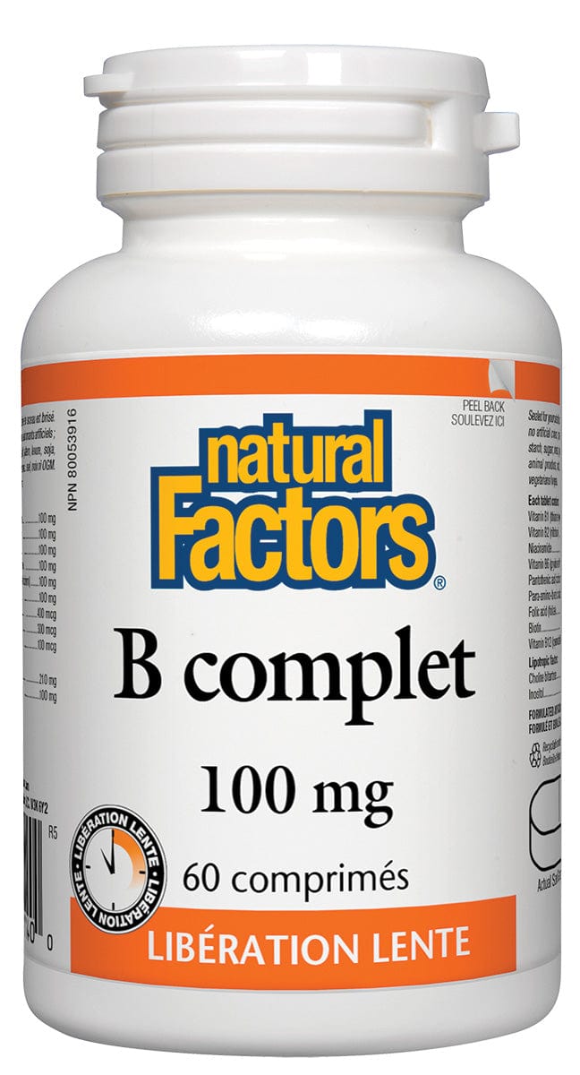 NATURAL FACTORS Suppléments Vitamine B complete (100mg) 60comp