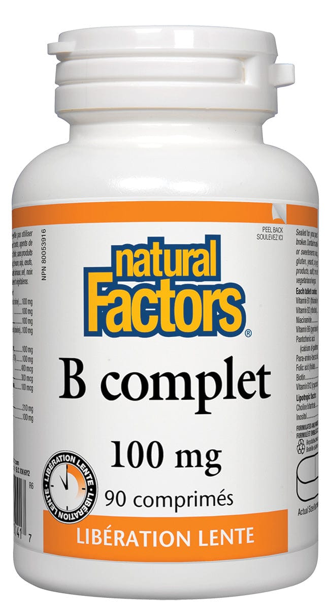NATURAL FACTORS Suppléments Vitamine B complete (100mg) 90comp