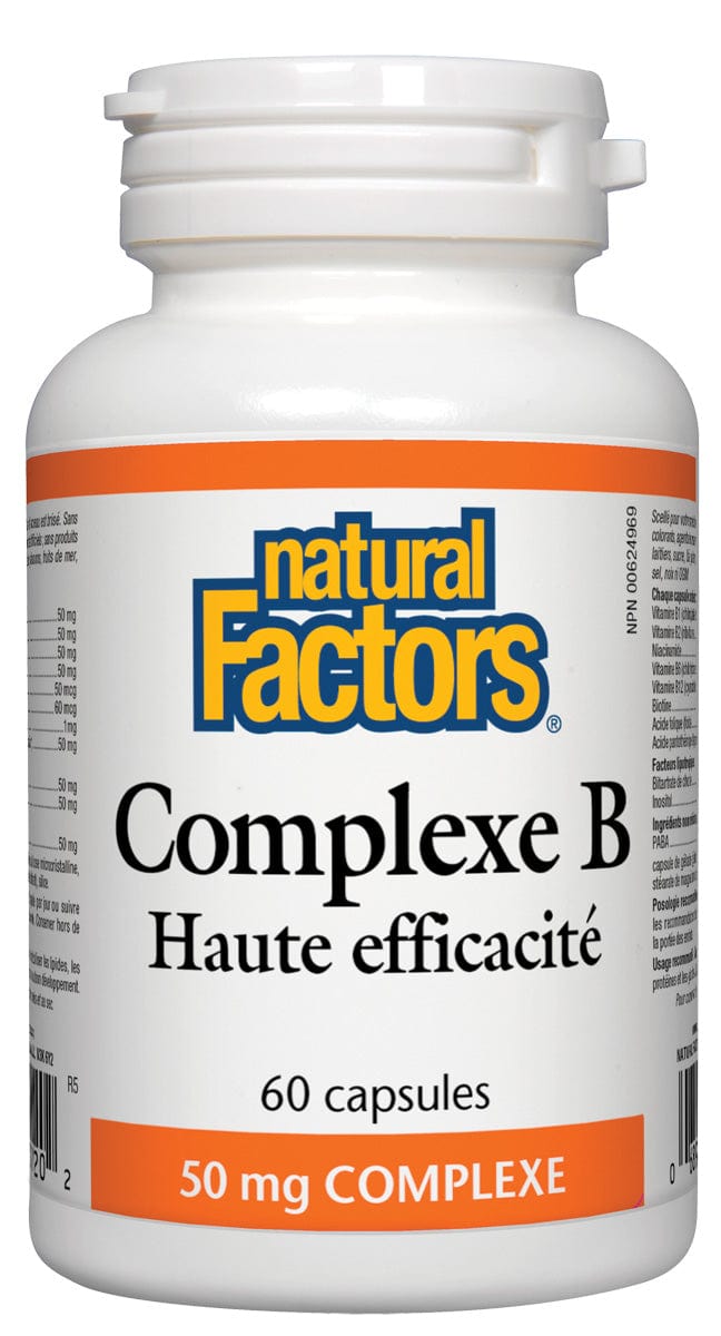 NATURAL FACTORS Suppléments Vitamine B composé haute efficacité 60caps