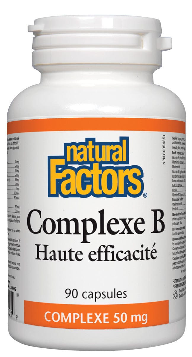 NATURAL FACTORS Suppléments Vitamine B composé haute efficacité 90caps