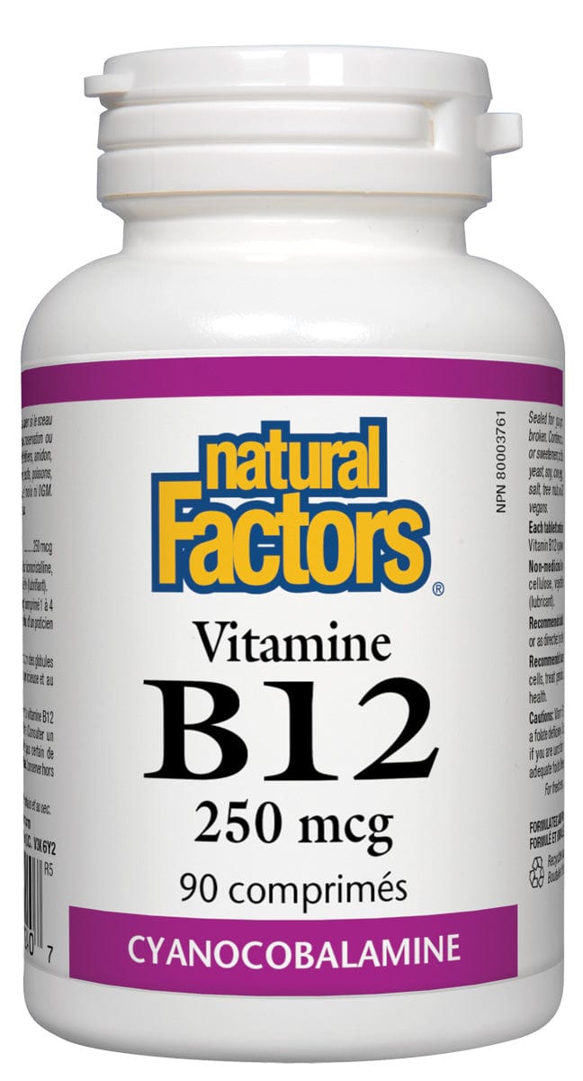 NATURAL FACTORS Suppléments Vitamine B12 (250mcg) 90comp
