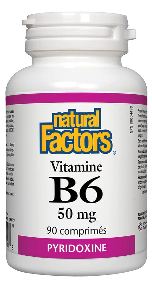 NATURAL FACTORS Suppléments Vitamine B6 (50mg) 90comp