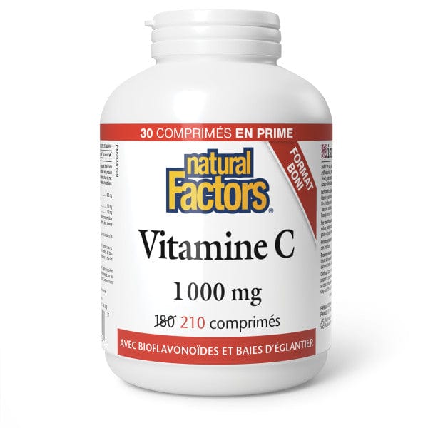 NATURAL FACTORS Suppléments Vitamine C (1000mg) Boni 180+30caps