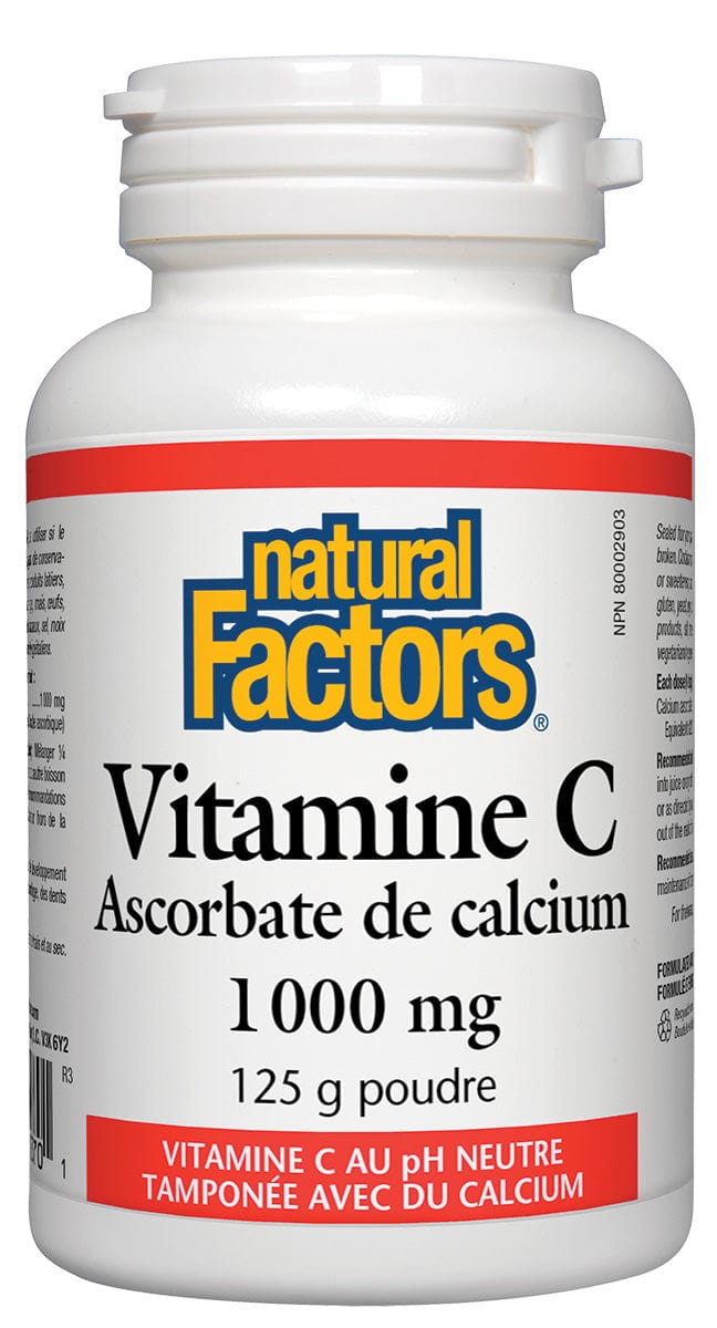 NATURAL FACTORS Suppléments Vitamine C (poudre ascorbate de calcium 1000mg) 125g
