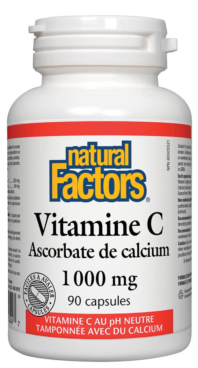 NATURAL FACTORS Suppléments Vitamine C (poudre ascorbate de calcium 1000mg) 90caps