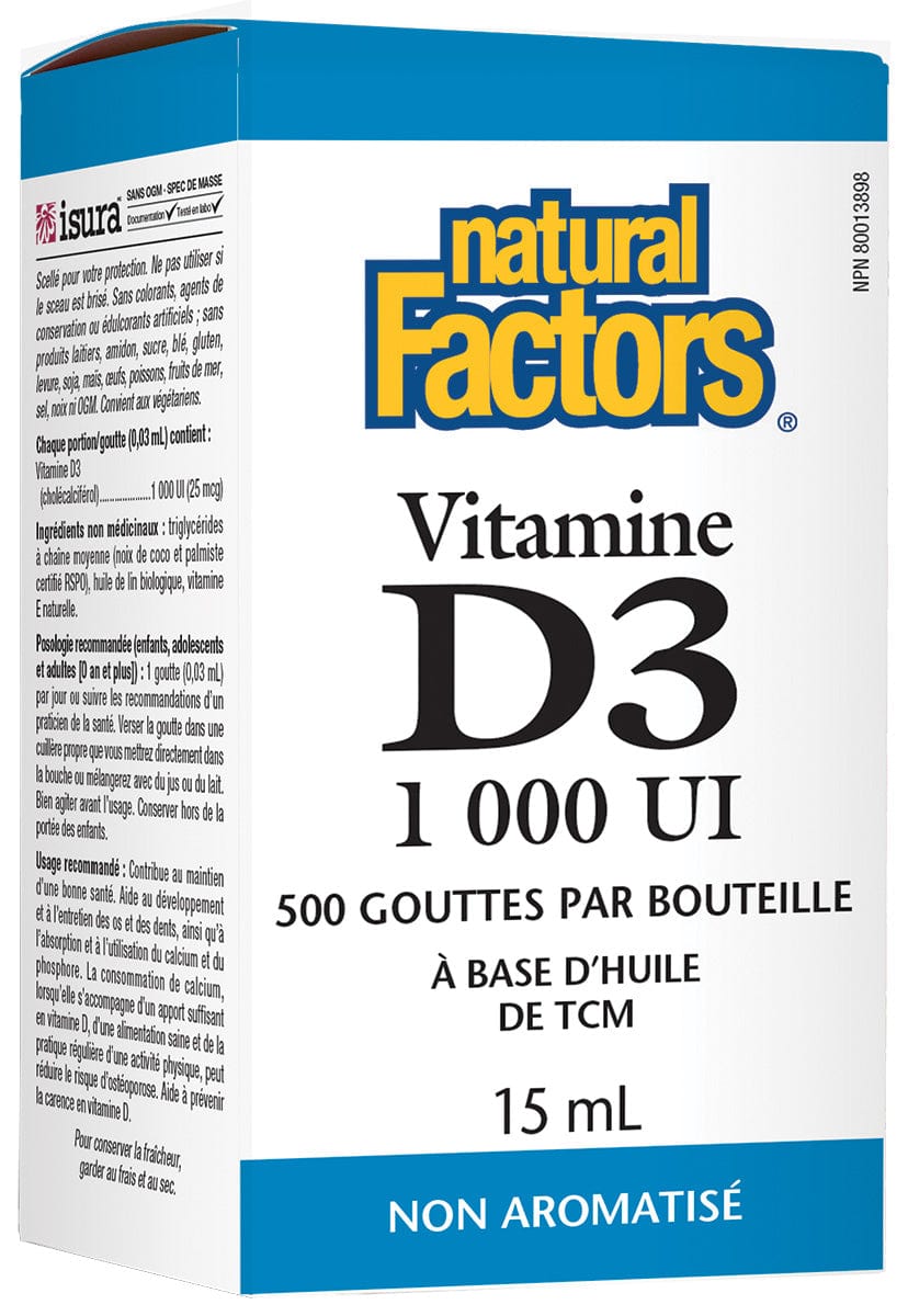 NATURAL FACTORS Suppléments Vitamine D3 (1000 U.I.) 15ml