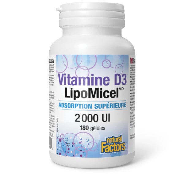 NATURAL FACTORS Suppléments Vitamine D3 lipomicel 2000ui 180gels