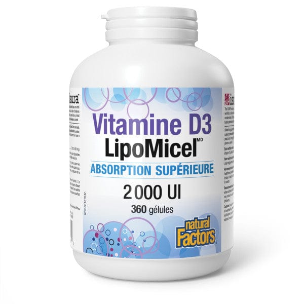 NATURAL FACTORS Suppléments Vitamine D3 lipomicel 2000ui 360gels