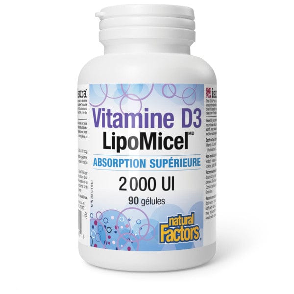 NATURAL FACTORS Suppléments Vitamine D3 lipomicel 2000ui 90gels