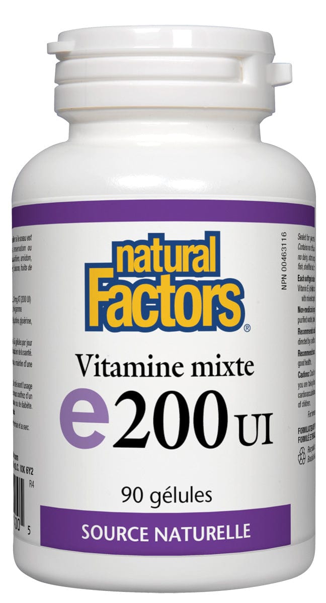 NATURAL FACTORS Suppléments Vitamine E (200 U.I.composé) 90gel