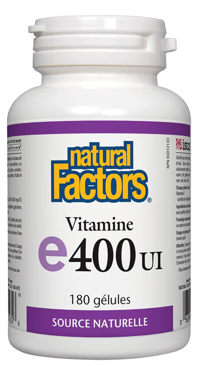 NATURAL FACTORS Suppléments Vitamine E (400 naturelle) 180gel