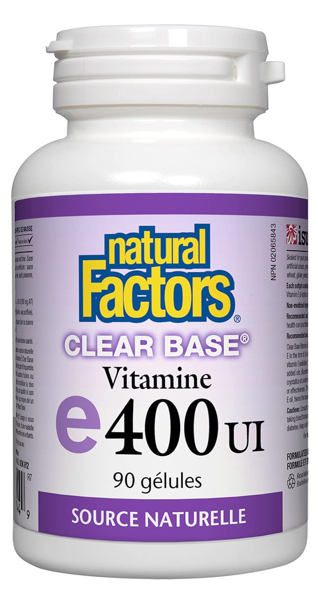 NATURAL FACTORS Suppléments Vitamine E (400 U.I./ clear base ) 90gel