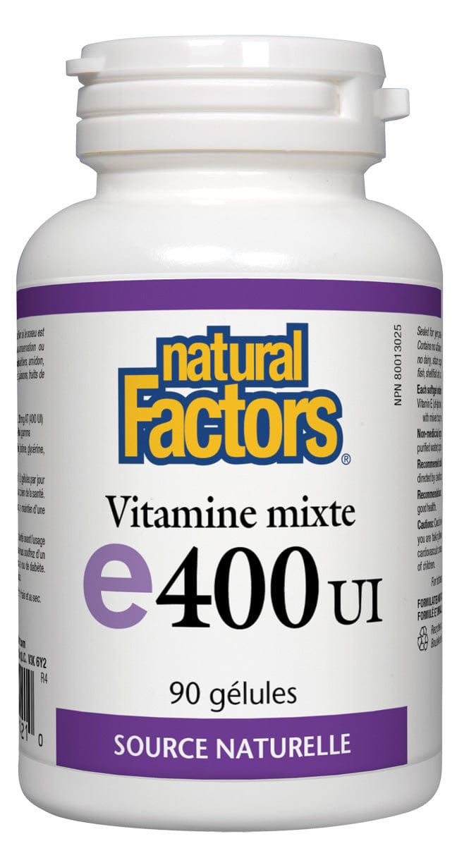 NATURAL FACTORS Suppléments Vitamine E (400 U.I.composé) 90caps