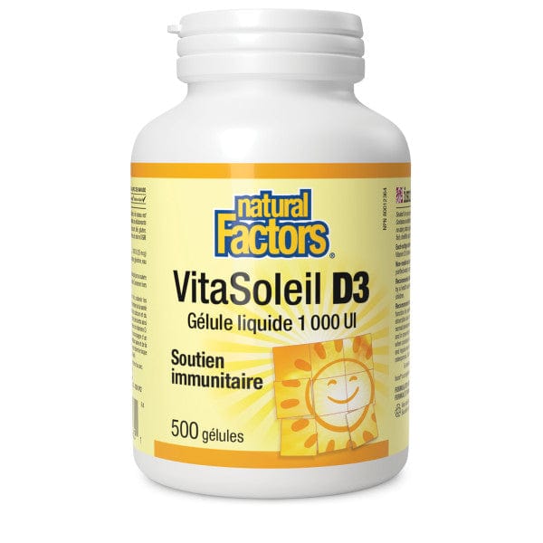 NATURAL FACTORS Suppléments Vitasoleil D3 (1000ui) 500gels
