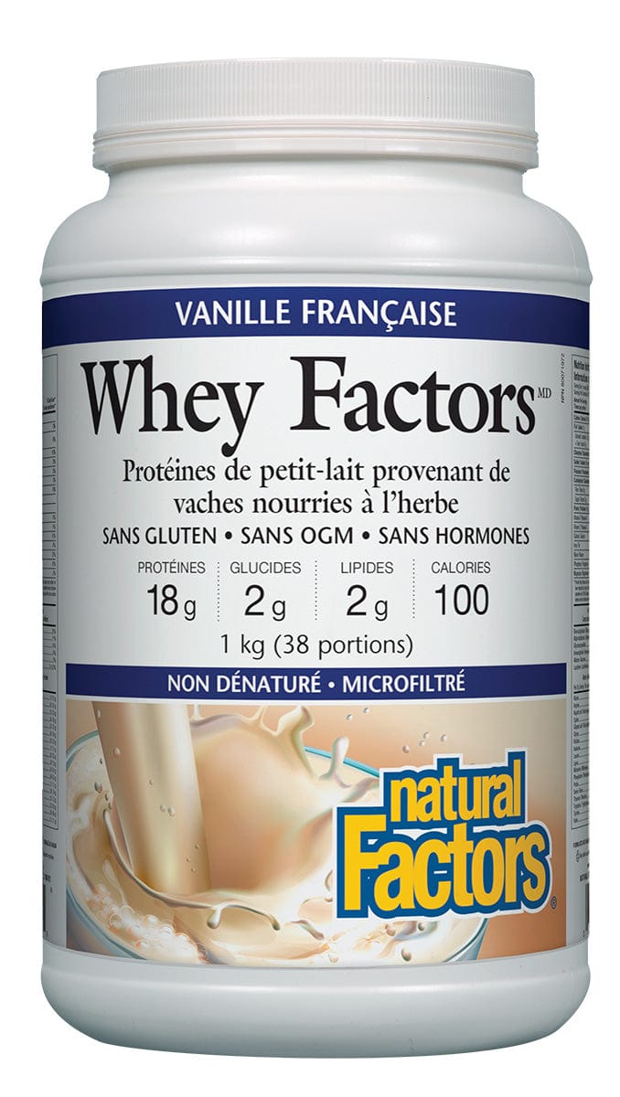 NATURAL FACTORS Suppléments Whey factors (vanille française) 1kg