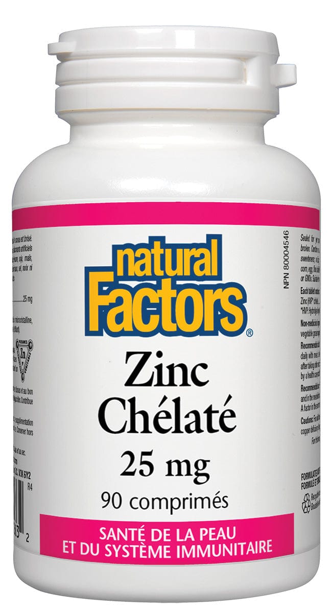 NATURAL FACTORS Suppléments Zinc (chelaté/25mg) 90comp