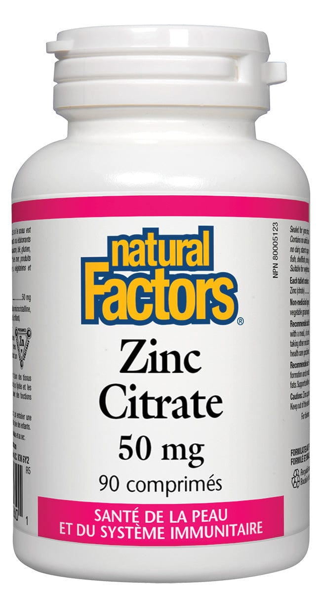 NATURAL FACTORS Suppléments Zinc (citrate/50mg) 90comp