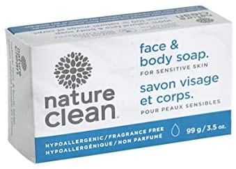 NATURE CLEAN Épicerie Savon visage et corps pour peaux sensible non-parfumé 99g