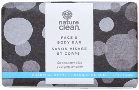 NATURE CLEAN Soins & beauté Savon en barre pour le corps peau sensible au charbon de bois 99g