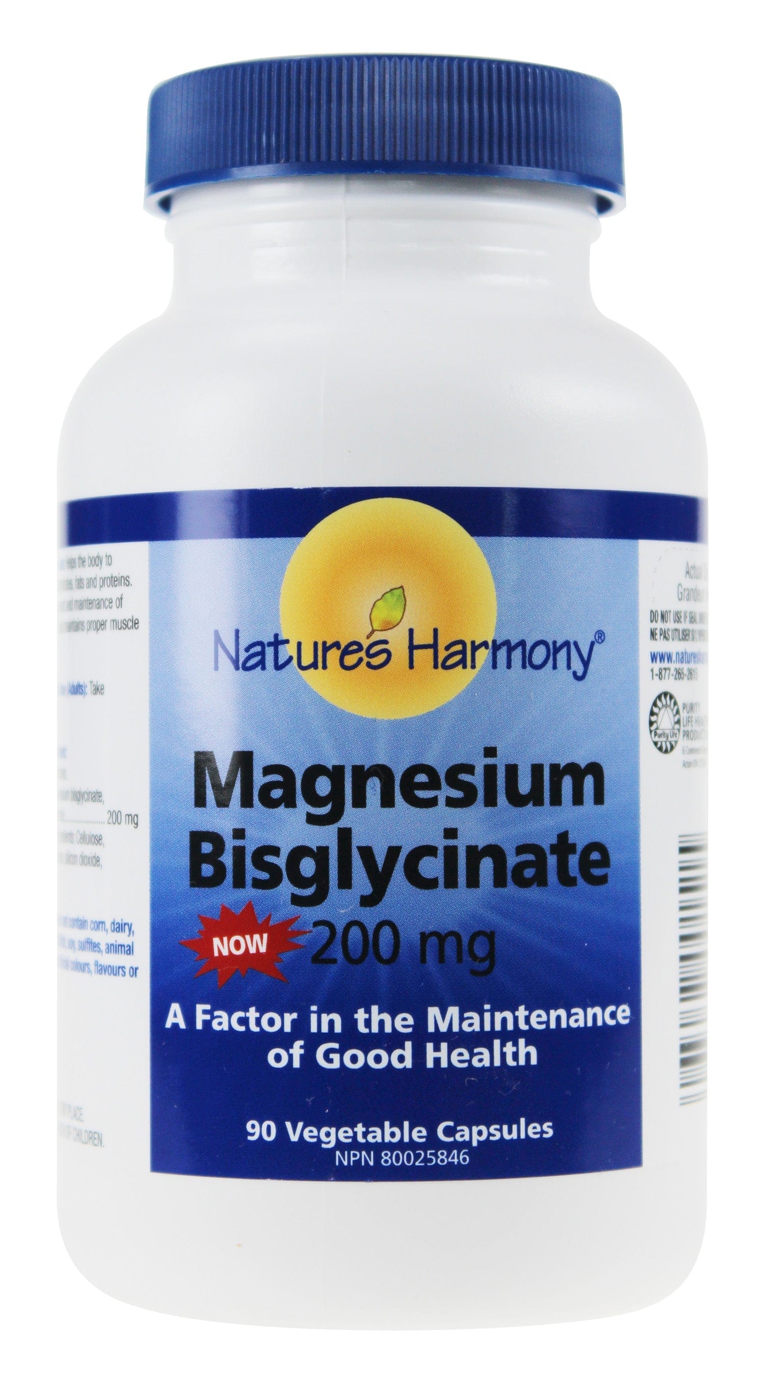 NATURE'S HARMONY Suppléments Magnésium bisglycinate (200mg) 90vcaps