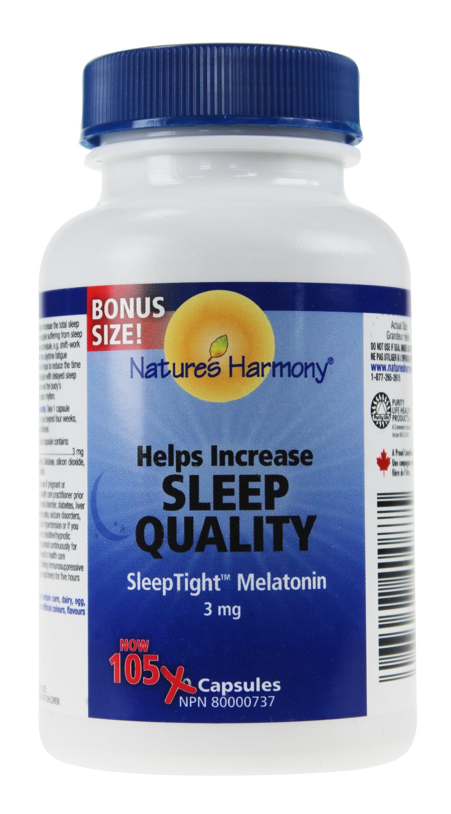 NATURE'S HARMONY Suppléments Qualité du sommeil (mélatonine 3mg) 90caps