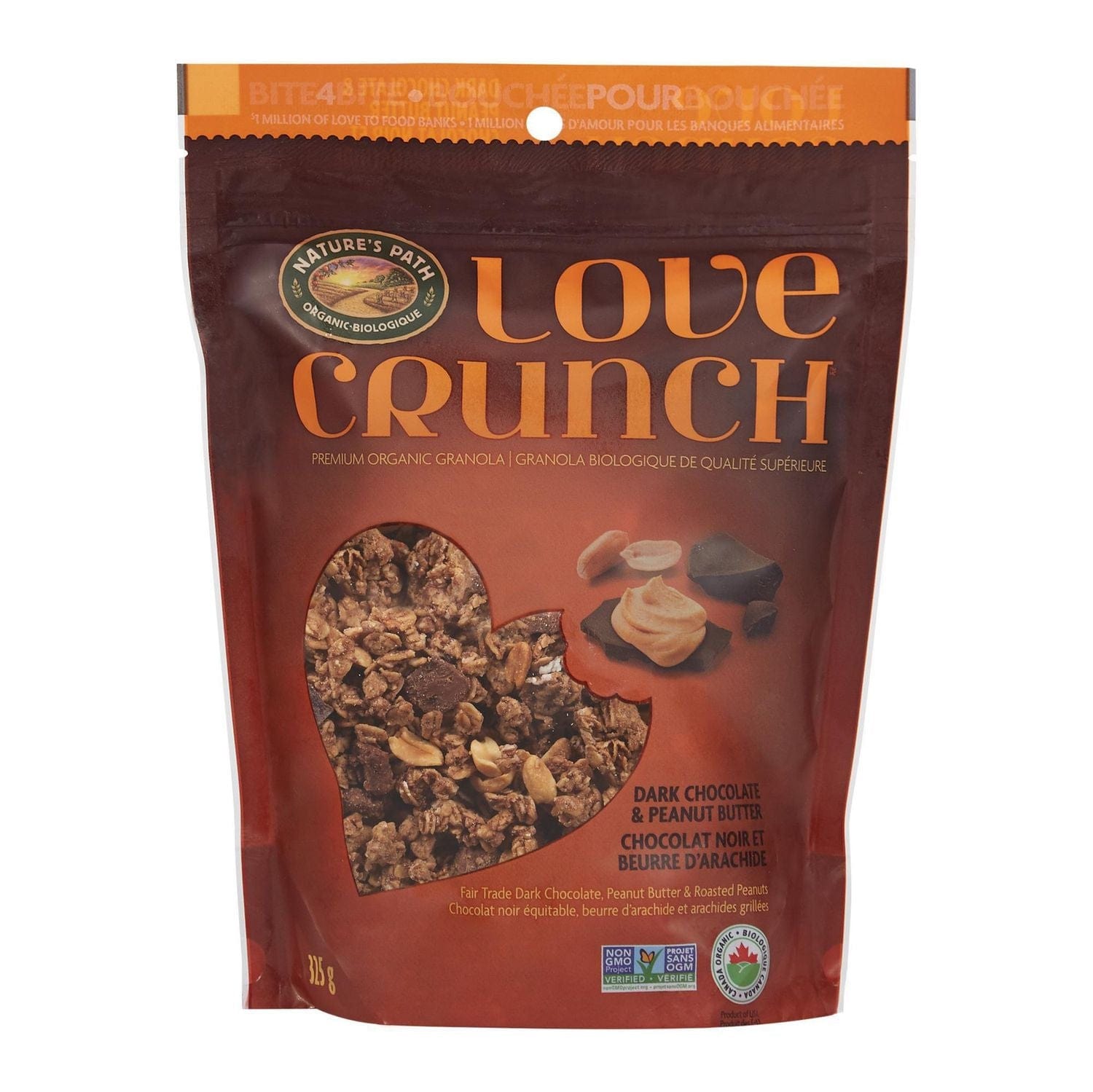 NATURE'S PATH Épicerie Granola bio chocolat noir et beurre arachide bio 325g