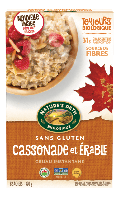 NATURE'S PATH Épicerie Gruau cassonade et érable bio 8sachets