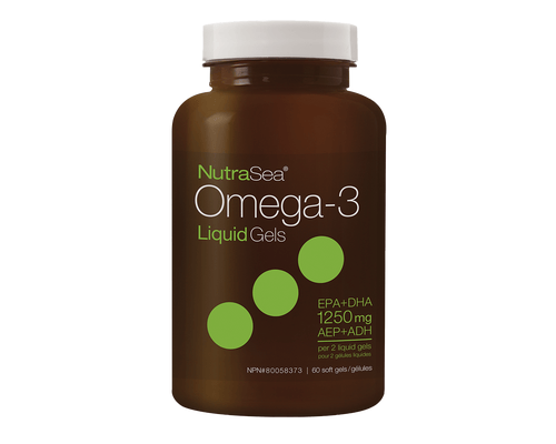 NATURE'S WAY Suppléments NutraSea Omega 3 EPA+DHA 1 250mg (saveur menthe fraîche) 60gel