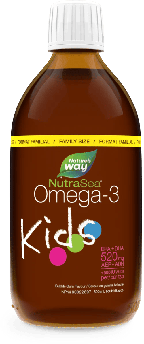 NATURE'S WAY Suppléments NutraSea Omega 3 Kids (saveur gomme balloune) 500ml
