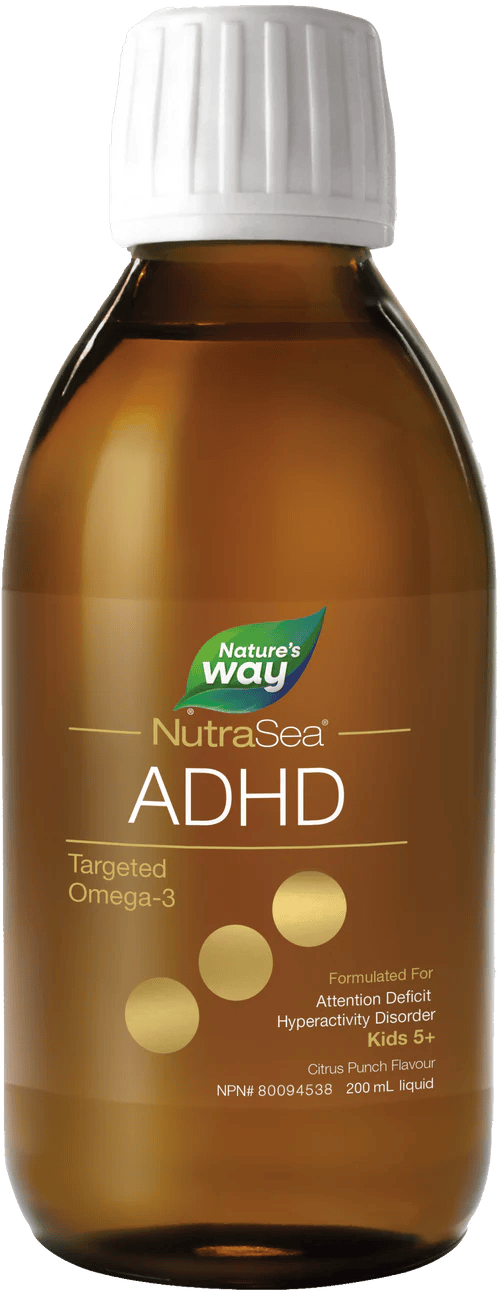 NATURE'S WAY Suppléments NutraSea TDAH 5ans + omega 3 ciblé (saveur agrumes) 200ml