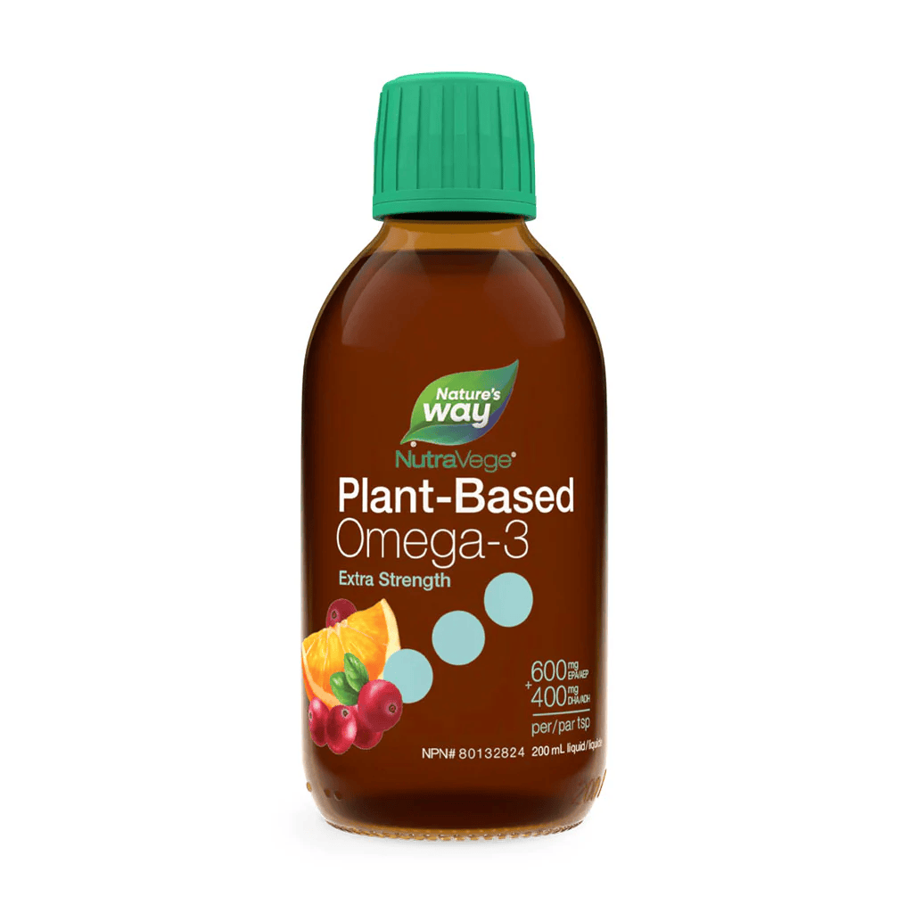 NATURE'S WAY Suppléments NutraVege Omega 3 Base de plantes EPA + DHA 1 000mg (saveur canneberges / fraises) 200ml
