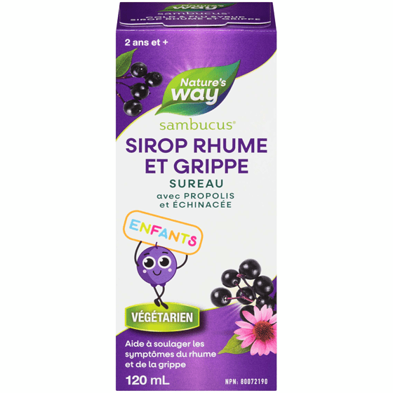 NATURE'S WAY Suppléments Sirop échinacea + propolis  (saveur framboise) 120ml