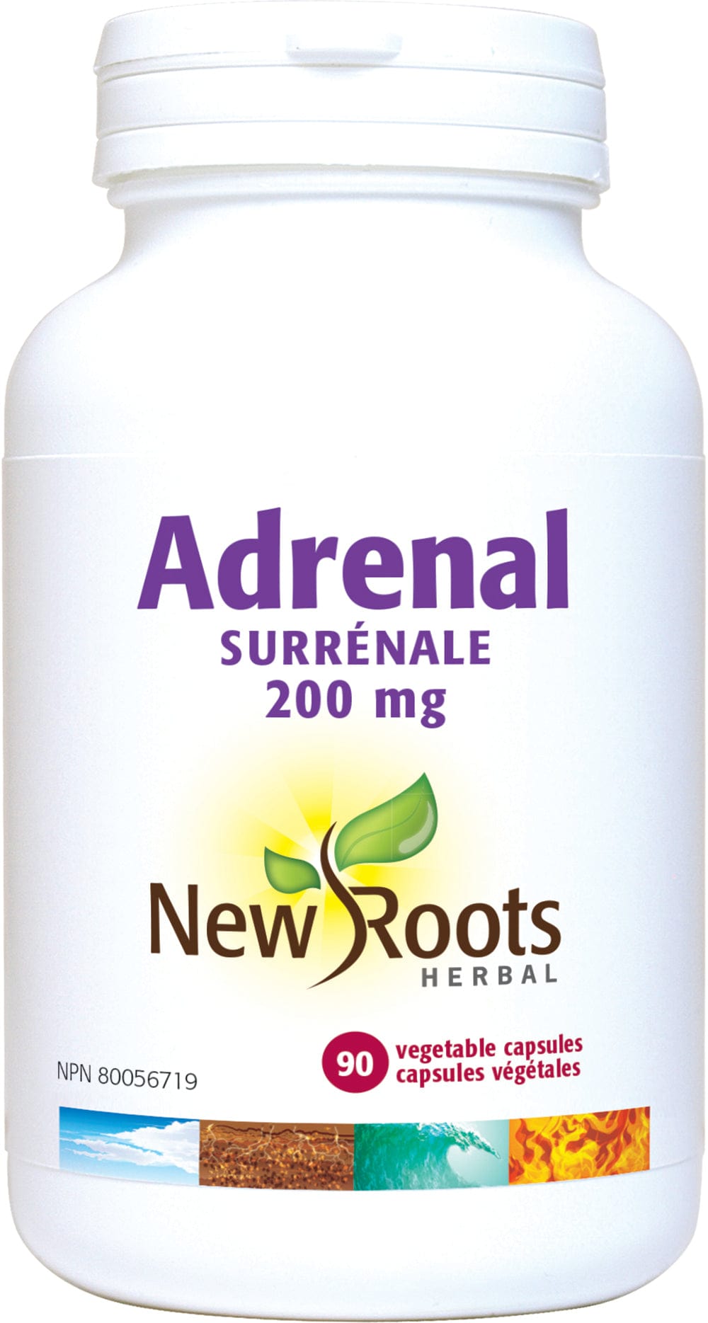 NEW ROOTS HERBAL Suppléments Adrenal 200mg (surénale avec menthe poivrée) 90caps
