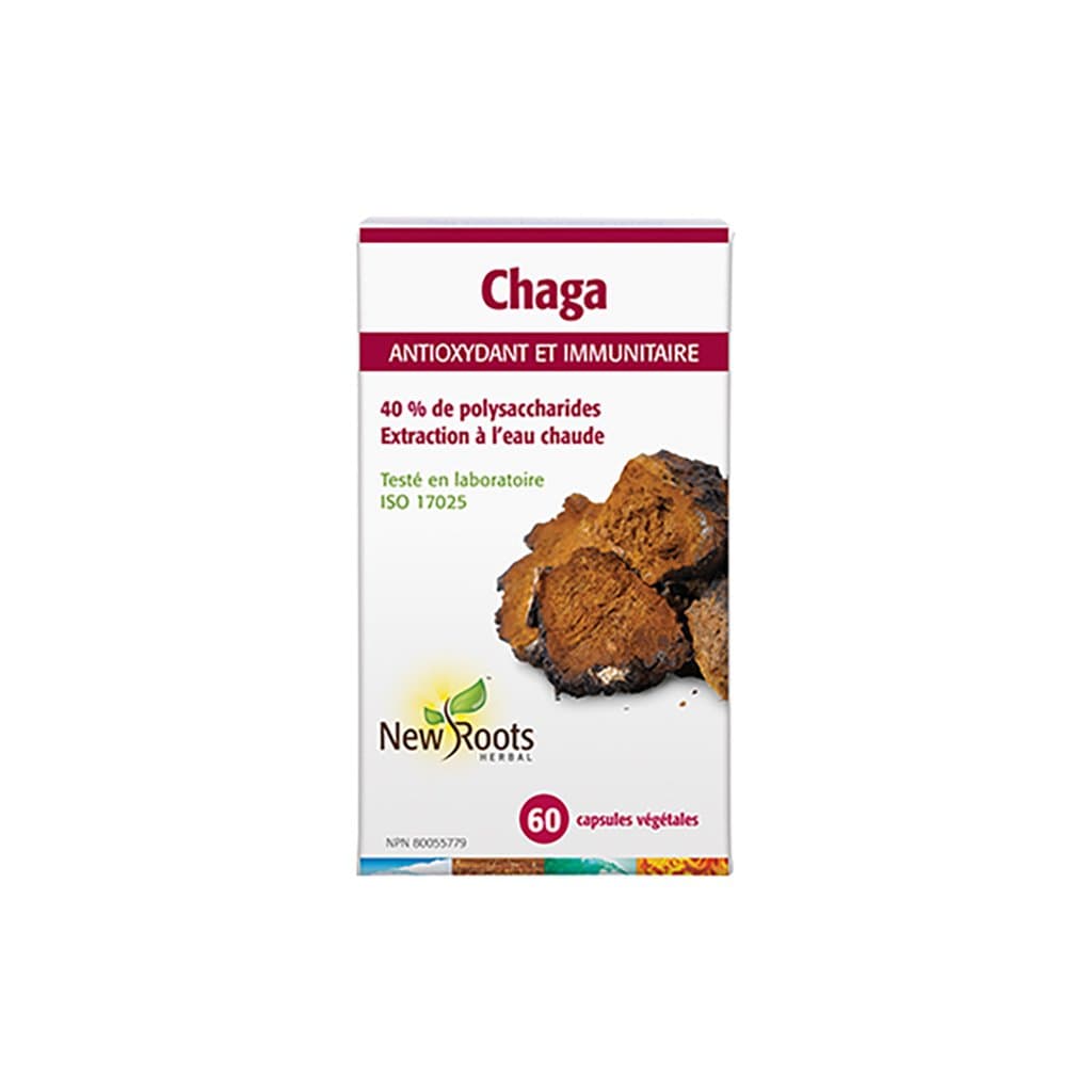 NEW ROOTS HERBAL Suppléments Chaga (antioxydant et immunitaire) 60vcaps