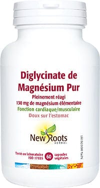 NEW ROOTS HERBAL Suppléments Diglycinate de magnésium pur 130mg 60vcaps