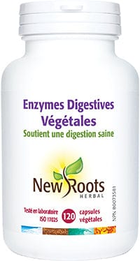 NEW ROOTS HERBAL Suppléments Enzymes digestives végétales 375mg 120caps