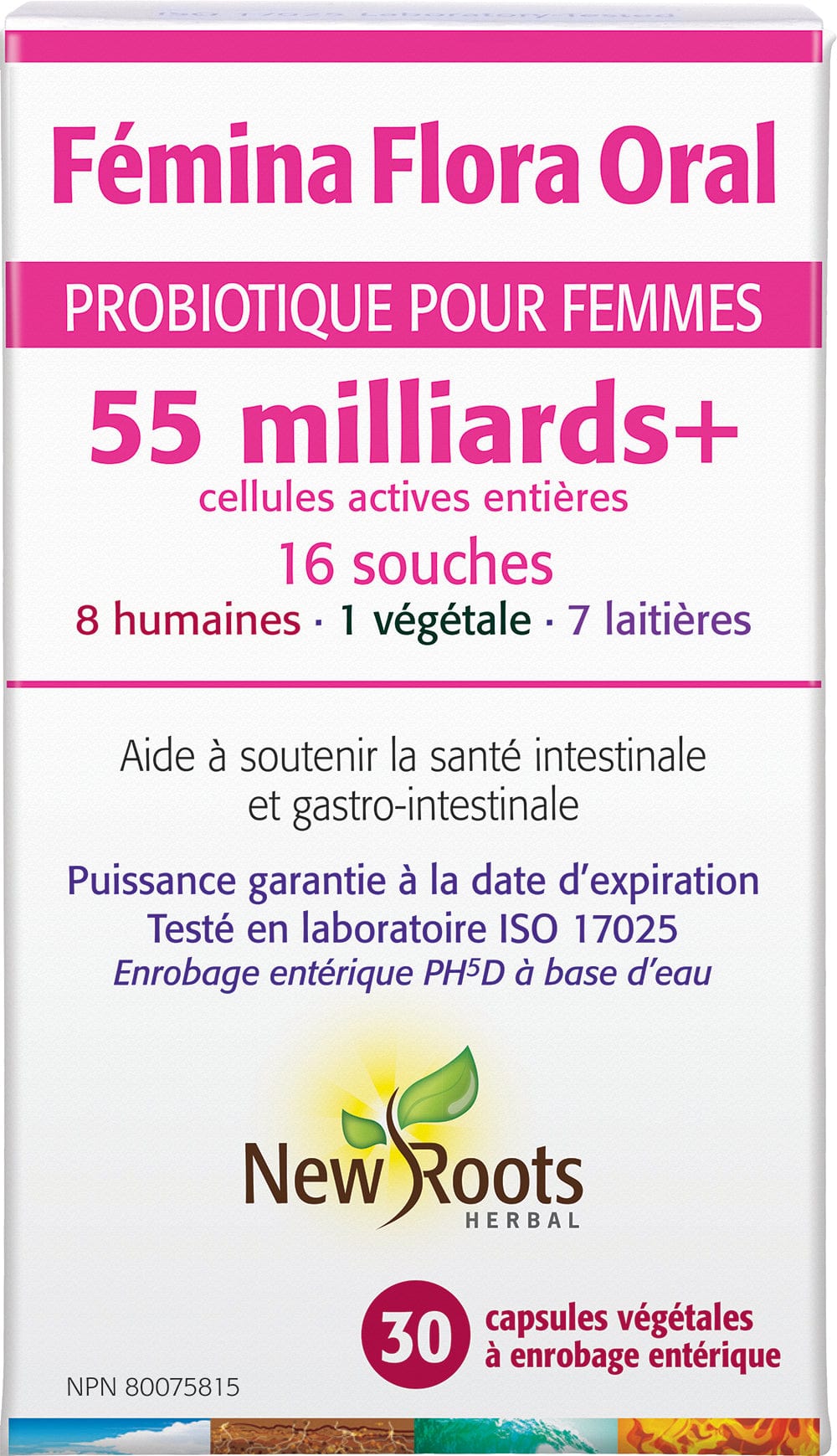 NEW ROOTS HERBAL Suppléments Femina Flora oral (55 milliards) 30caps
